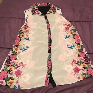 White floral blouse